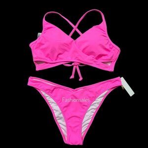 Victorias Secret Swim Body wrap Bikini top Removable Padding & Itsy Bottom Set L